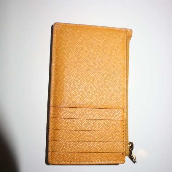 Saint Laurent Monogram Fragments Zip Card Holder Matelasse Chevron Leather - Picture 7 of 7